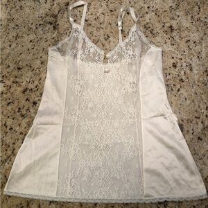 Vintage Vanity Fair Lace Panel Chemise in Cream